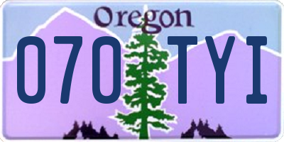 OR license plate 070TYI