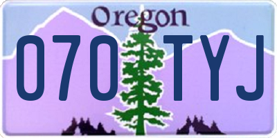 OR license plate 070TYJ