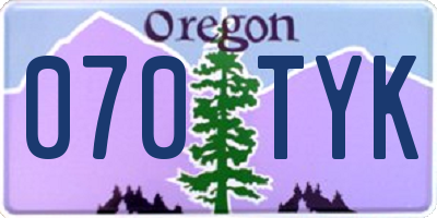 OR license plate 070TYK