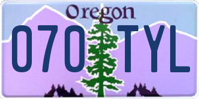 OR license plate 070TYL