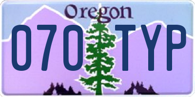 OR license plate 070TYP