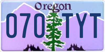 OR license plate 070TYT