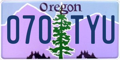 OR license plate 070TYU