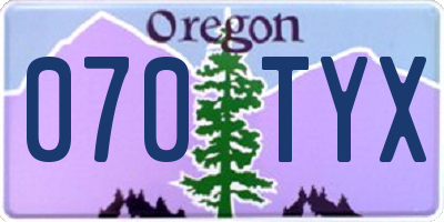 OR license plate 070TYX