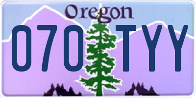 OR license plate 070TYY