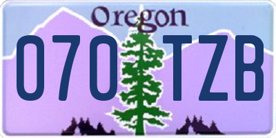 OR license plate 070TZB
