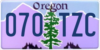 OR license plate 070TZC