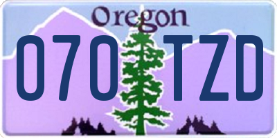 OR license plate 070TZD
