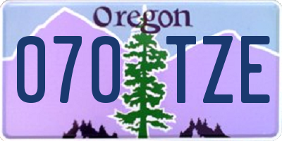 OR license plate 070TZE