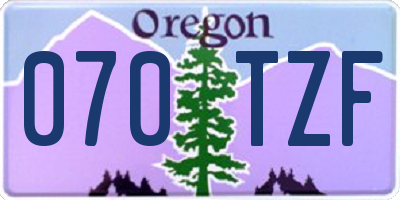 OR license plate 070TZF