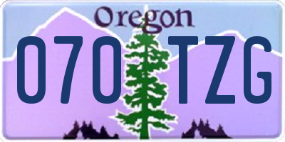 OR license plate 070TZG