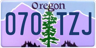 OR license plate 070TZJ