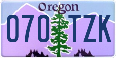 OR license plate 070TZK