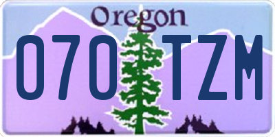 OR license plate 070TZM