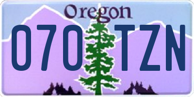 OR license plate 070TZN