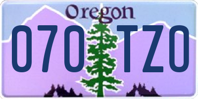 OR license plate 070TZO