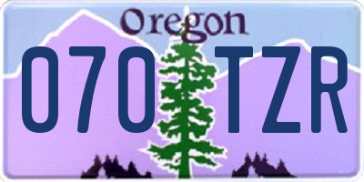OR license plate 070TZR