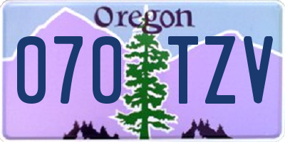 OR license plate 070TZV