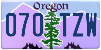 OR license plate 070TZW