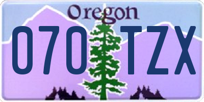 OR license plate 070TZX