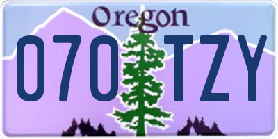 OR license plate 070TZY