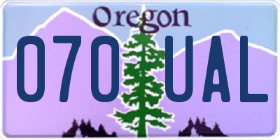 OR license plate 070UAL