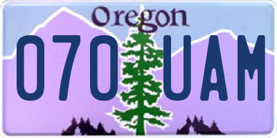 OR license plate 070UAM