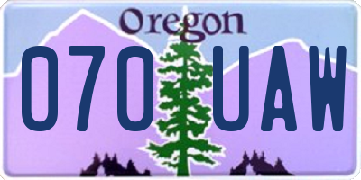 OR license plate 070UAW