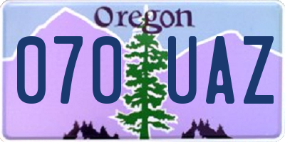 OR license plate 070UAZ
