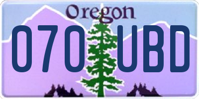 OR license plate 070UBD