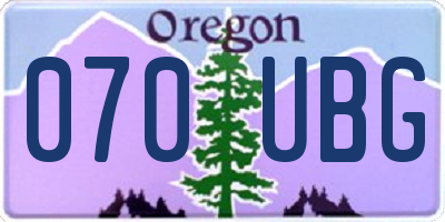 OR license plate 070UBG