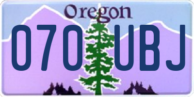 OR license plate 070UBJ