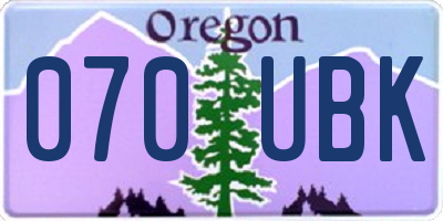 OR license plate 070UBK