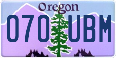 OR license plate 070UBM