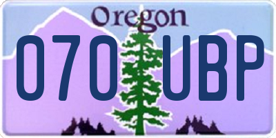 OR license plate 070UBP