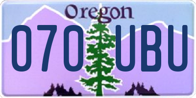OR license plate 070UBU