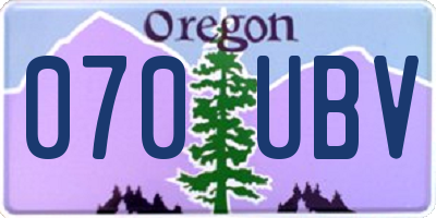 OR license plate 070UBV