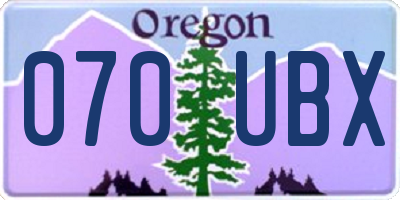 OR license plate 070UBX