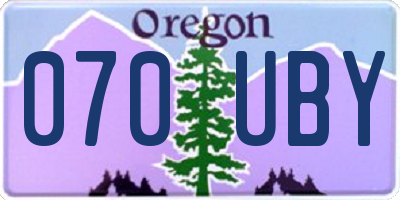 OR license plate 070UBY