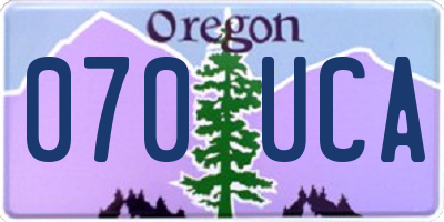 OR license plate 070UCA
