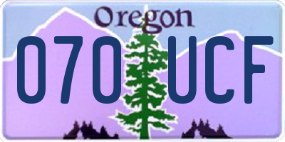 OR license plate 070UCF