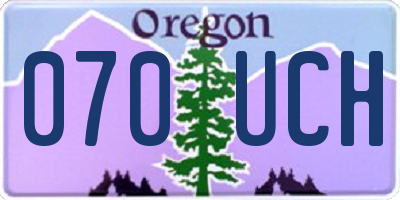OR license plate 070UCH