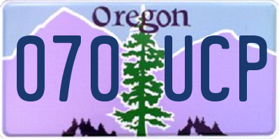 OR license plate 070UCP