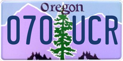 OR license plate 070UCR