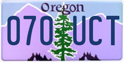 OR license plate 070UCT