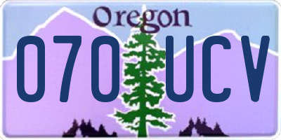 OR license plate 070UCV