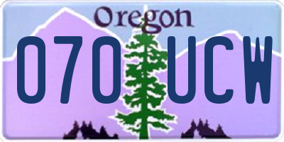 OR license plate 070UCW