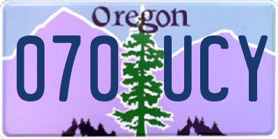 OR license plate 070UCY