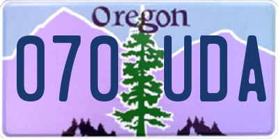 OR license plate 070UDA