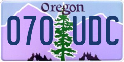 OR license plate 070UDC